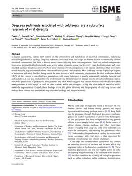 Deep Sea Sediments Associated with Cold Seeps Are a Subsurface Reservoir of Viral Diversity