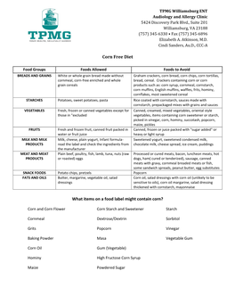 Corn Free Diet What Items on a Food Label Might Contain Corn?