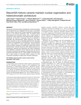 Macroh2a Histone Variants Maintain Nuclear Organization And