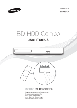 BD-HDD Combo User Manual