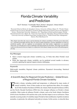 Florida Climate Variability and Prediction Ben P