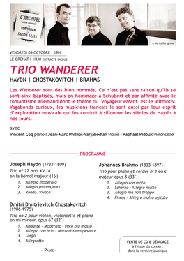 TRIO WANDERER Haydn | Chostakovitch | Brahms