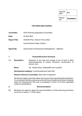 Applicant: Kishorn Port Limited (20/03541/FUL
