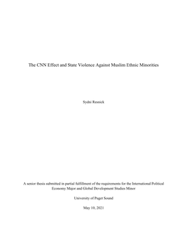 The CNN Effect and State Violence Against Muslim Ethnic Minorities