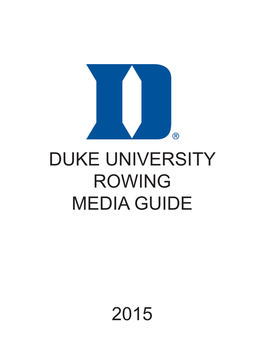 Duke University Rowing Media Guide 2015