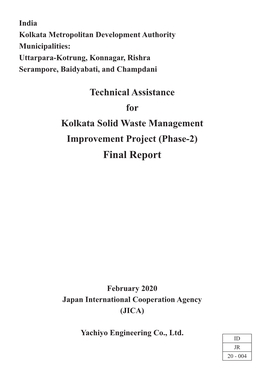 Final Report Final Report February 2020 February 2020 Japan International Cooperation Agency (JICA)