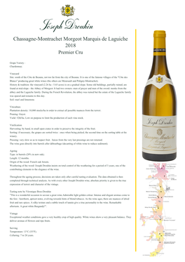 Chassagne-Montrachet Morgeot Marquis De Laguiche 2018 Premier Cru