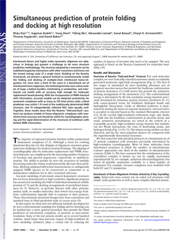 Simultaneous Prediction of Protein Folding and Docking at High Resolution