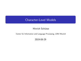 Character-Level Models