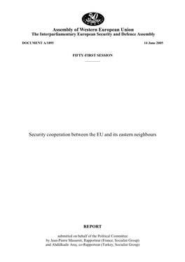 Security Cooperation Between the EU and Its Eastern Neighbours
