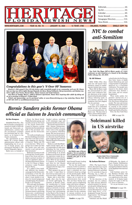 NYC to Combat Anti-Semitism Soleimani Killed in US Airstrike