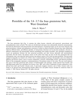 Protoliths of the 3.8–3.7 Ga Isua Greenstone Belt, West Greenland