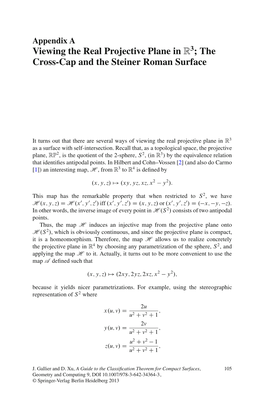 Viewing the Real Projective Plane in R3 ; the Cross-Cap and the Steiner