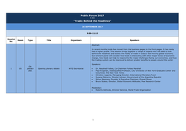 Public Forum 2017 *** "Trade: Behind the Headlines"