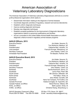 American Association of Veterinary Laboratory Diagnosticians