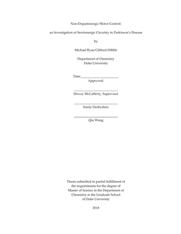 An Investigation of Serotonergic Circuitry in Parkinson's Disease By