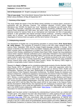 Impact Case Study (Ref3b) Page 1 Institution: University of Liverpool