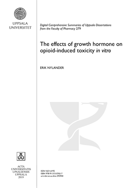 The Effects of Growth Hormone on Opioid-Induced Toxicity in Vitro