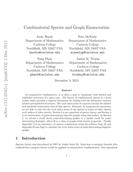 Combinatorial Species and Graph Enumeration