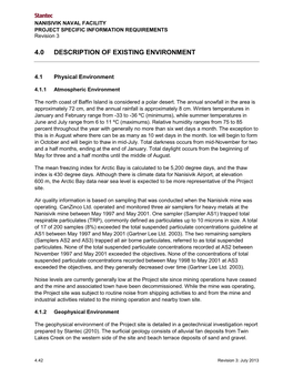 4.0 Description of Existing Environment