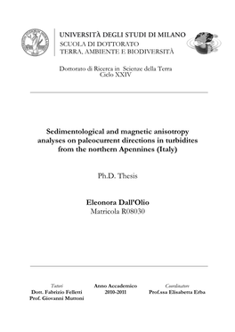 Sedimentological and Magnetic Anisotropy Analyses on Paleocurrent Directions in Turbidites from the Northern Apennines (Italy)