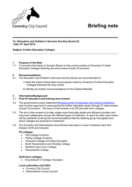 Further Education Colleges PDF 82 KB