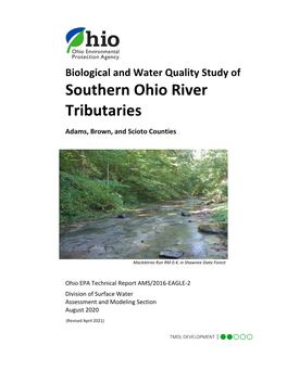 Southern Ohio River Tributaries Adams, Brown, and Scioto Counties