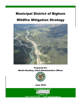 Municipal District of Bighorn Wildfire Mitigation Strategy