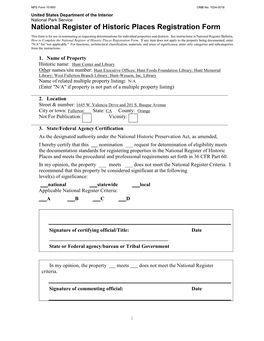 National Register of Historic Places Registration Form