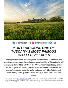 Monteriggioni, One of Tuscany's Most Famous Walled Villages