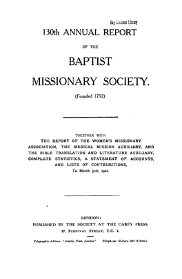 Baptist Missionary Society