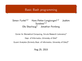 Basic Bash Programming