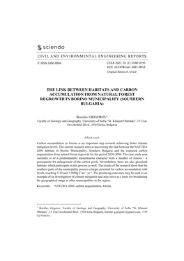 The Link Between Habitats and Carbon Accumulation from Natural Forest Regrowth in Borino Municipality (Southern Bulgaria)