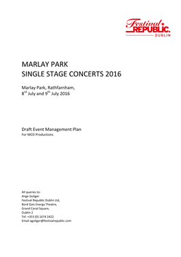 Marlay Park Single Stage Concerts 2016