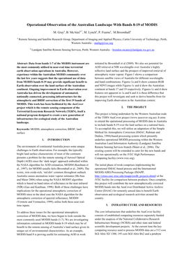 Operational Observation of the Australian Landscape with Bands 8-19 of MODIS