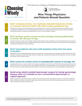 Nine Things Physicians and Patients Should Question 3 1 2