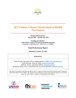 SCS Guinea: Citizens' Involvement in Health Governance