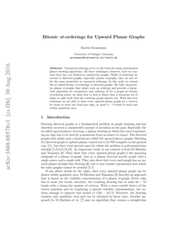 Bitonic St-Orderings for Upward Planar Graphs