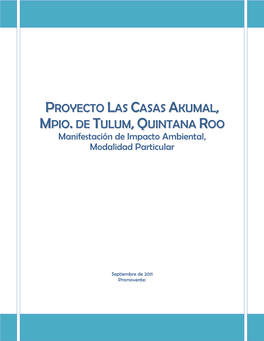 Proyecto Las Casas Akumal Mpio. De Tulum , Quintana