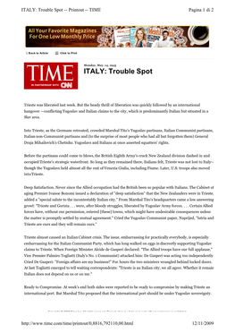 ITALY: Trouble Spot -- Printout -- TIME Pagina 1 Di 2