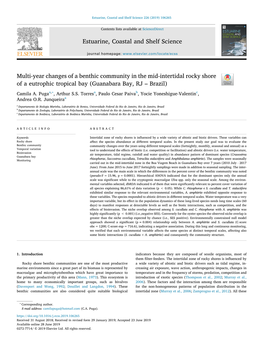 Multi-Year Changes of a Benthic Community in the Mid-Intertidal Rocky Shore of a Eutrophic Tropical Bay (Guanabara Bay, RJ