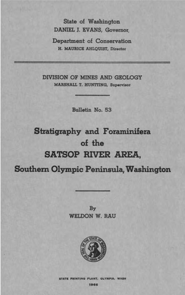 Stratigraphy and Foraminifera SATSOP RIVER AREA, Southern