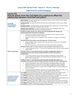 Lesson EQ: How Do Events from the Civil Rights Era Continue to Affect the Relationship Between Minorities and Police?