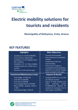 Electric Mobility Solutions for Tourists and Residents