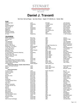 Daniel J. Travanti Theatrical Resume.1