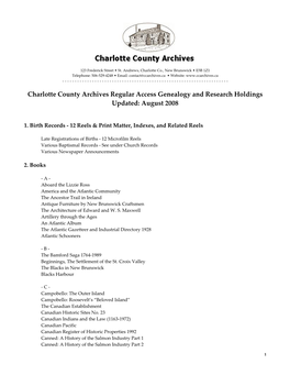 Charlotte County Archives Finding