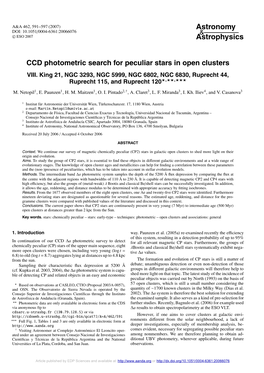 CCD Photometric Search for Peculiar Stars in Open Clusters VIII
