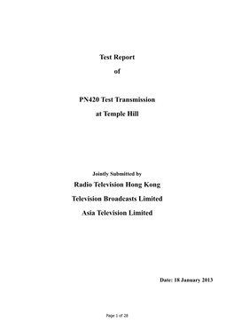 Brief Summary of PN420 Tidal Fading Trial by Using Latest Generation Domestic Set-Top