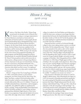 Hiram L. Fong 1906–2004