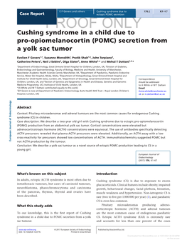 (POMC) Secretion from a Yolk Sac Tumor